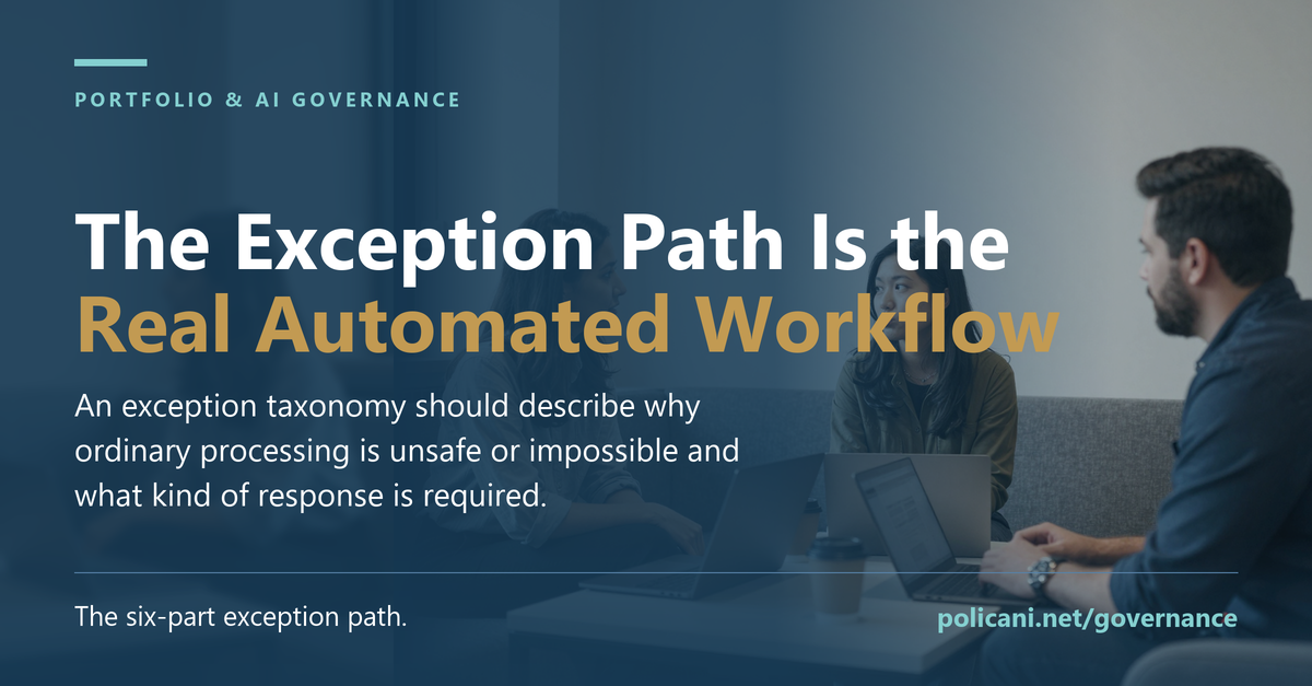 The exception path is the real automated workflow social preview