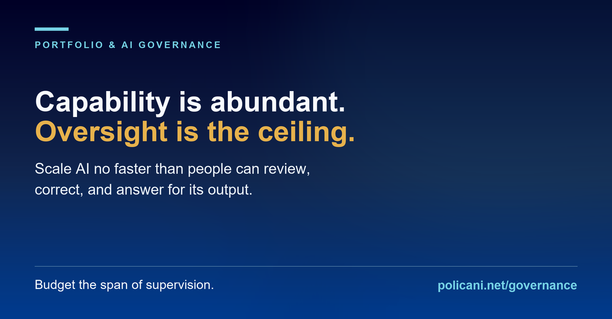 Oversight capacity, not model capability, is the ceiling on AI scale social preview